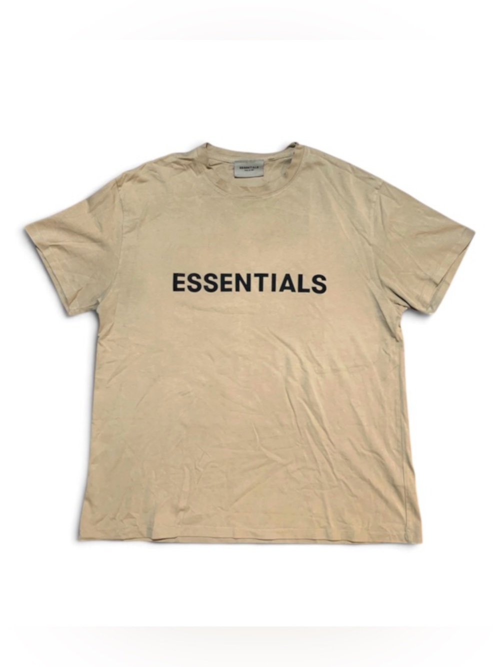 ESSENTIALS Beige Short Sleeve Logo Tee
